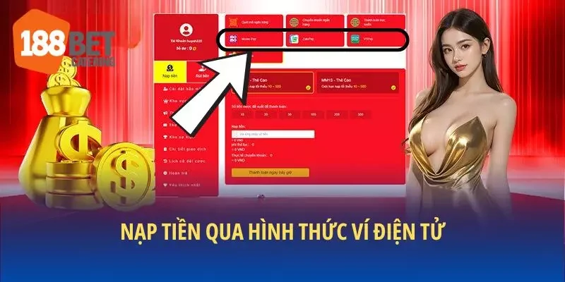 Nạp tiền qua hình thức ví điện tử