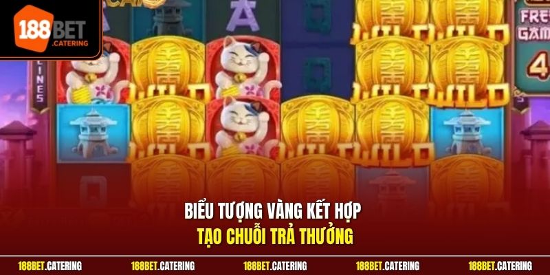 Biểu tượng vàng kết hợp tạo chuỗi trả thưởng